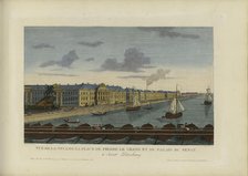 Vue de la Neva, de la place de Pierre-le-Grand et du palais du Sénat, à Saint-Pétersbourg, 1817-1824 Creator: Courvoisier-Voisin, Henri (1757-1830).