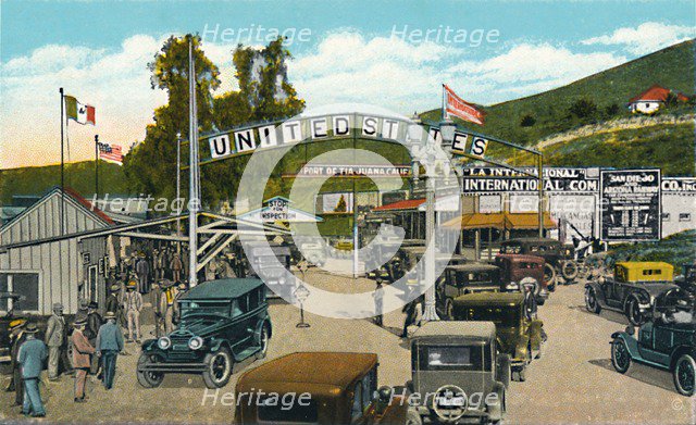 'Tijuana, Mexico - International Boundary Line', c1939. Artist: Unknown.