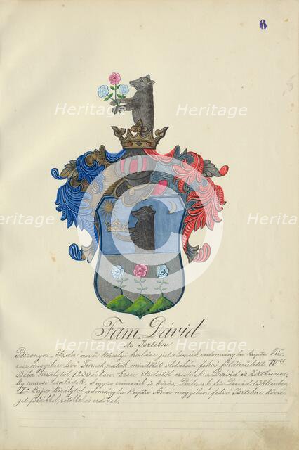 Coat of arms of the David family, 1904. Creator: Adolf Medzihradsky.
