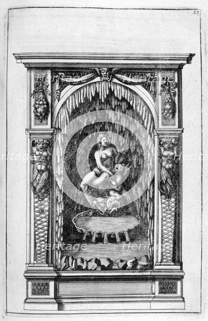 Fountain, grotto design, 1664.  Artist: Georg Andreas Bockler