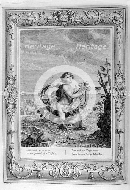 Arion saved by a dolphin, 1733. Artist: Bernard Picart