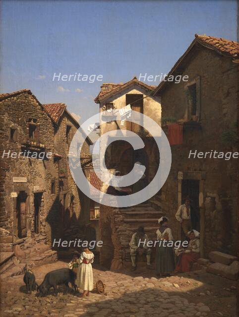 A Street in Gerano, 1857. Creator: Frederik Vermehren.