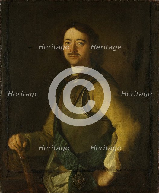 Portrait of Emperor Peter I the Great (1672-1725), Early 18th cen.. Artist: Anonymous  