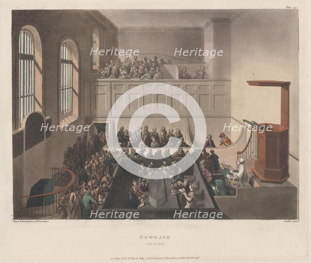 Newgate Chapel, 1809., 1809. Creator: Joseph Constantine Stadler.