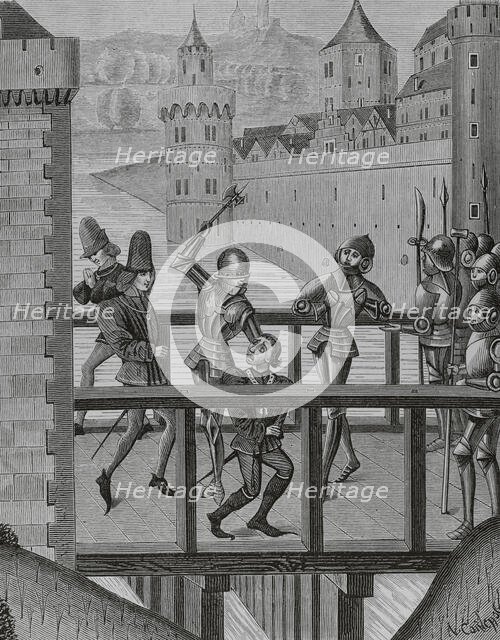 Assassination of John the Fearless, (1371-1419), Duke of Burgundy...on 10 September, 1419, (1878).  Creator: Unknown.