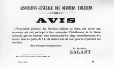 Avis, from French Political posters of the Paris Commune,  May 1871. Artist: Unknown