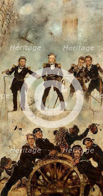 Tegetthoff in the sea battle of Lissa I, 1878-1880. Creator: Anton Romako.