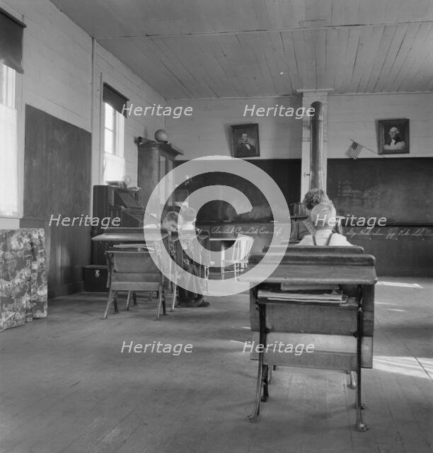 9:00 a.m., four pupils attend this day...eastern Oregon county school, Baker County, Oregon, 1939. Creator: Dorothea Lange.