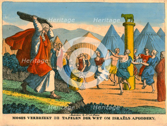Moses and the Israelites' Idolatry. Creator: N v d Linden.