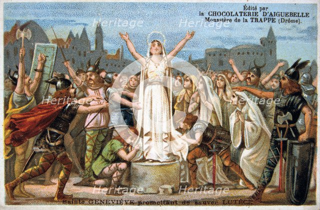 Saint Genevieve promises to save Lutece, Middle Ages. 19th Century. Artist: Eugène Delacroix