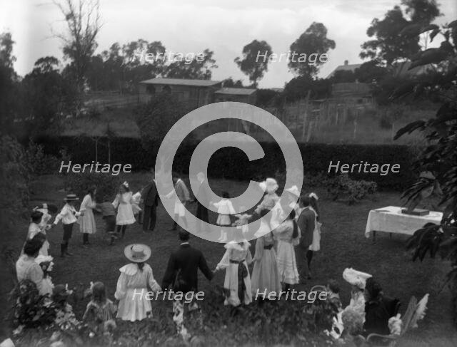 Children's party in the grounds of the Herston residence, Coralyn (Clyde Road), 1907. Creator: Robert Augustus Henry L'Estrange.