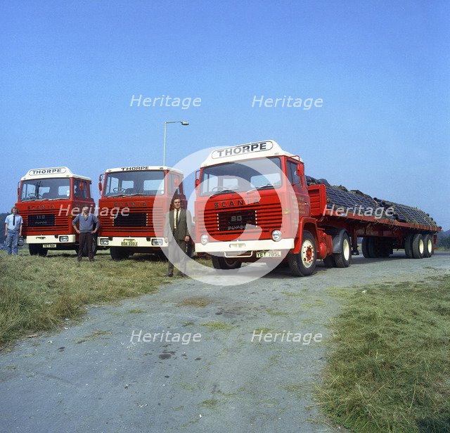 Fleet of Scania lorries, Rotherham, South Yorkshire, 1972. Artist: Michael Walters