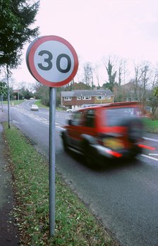 30 mph speed limit sign . Artist: Unknown.