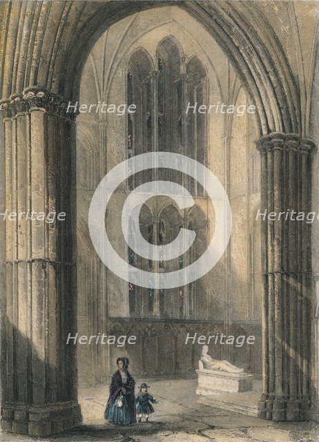 Worcester Cathedral: North Transept of Choir, 1836. Artist: Henry Winkles