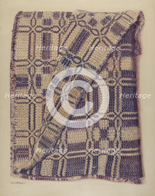 Woven Coverlet, c. 1941. Creator: Edith Magnette.