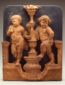 Two Putti Supporting a Torch, 1650/1700. Creator: Unknown.