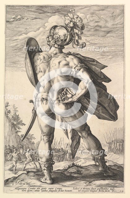 Marcus Valerius, from the series The Roman Heroes, 1586. Creator: Hendrik Goltzius.