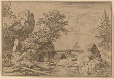 Horseman on a Bridge, probably c. 1645/1656. Creator: Allart van Everdingen.