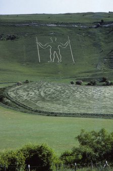 Long Man of Wilmington on South Downs, Sussex, 20th century. Artist: CM Dixon.