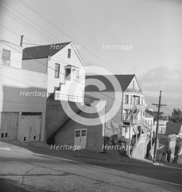 Architecture in the Potrero district, San Francisco, California, 1939. Creator: Dorothea Lange.