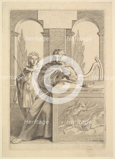 David: Title Page for Talon, L'Histoire sainte, III, 1645. Creator: Claude Mellan.