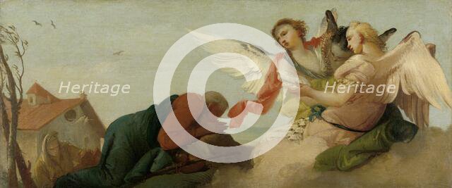 Abraham with the three Angels, 1750-1780. Creator: Francesco Zugno.