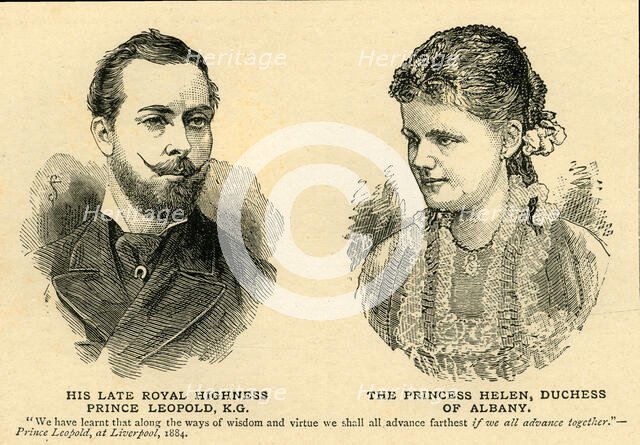 'His Late Royal Highness Prince Leopold...and The Princess Helen...', 1880s, (c1897). Creator: Unknown.