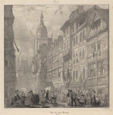 Rue du gros-horloge, Rouen, 1824. Creator: Richard Parkes Bonington.