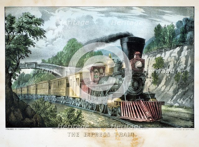 'The Express Train', USA, 1870. Artist: Currier and Ives