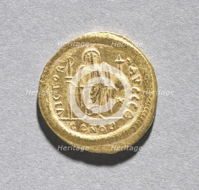 Solidus of Justinian I (reverse), 545-565. Creator: Unknown.