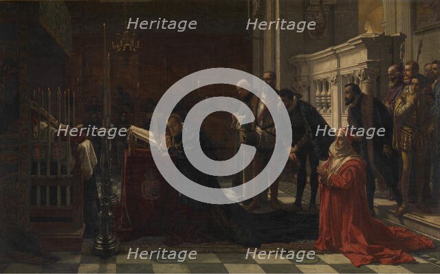 Philip II of Spain Honours Don John of Austria, 1873. Creator: Karel Ooms.