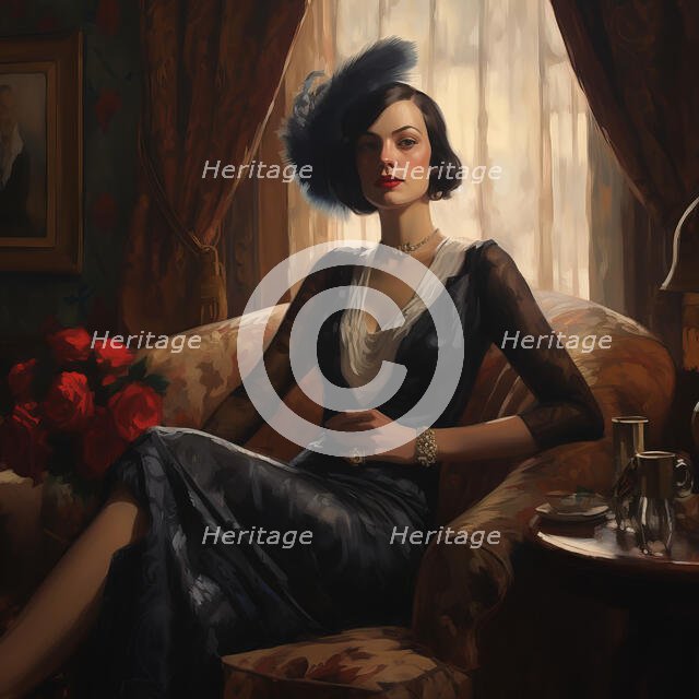AI IMAGE - A woman wearing 1920s fashion, 2023. Creator: Heritage Images.