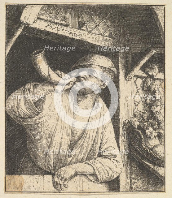 Baker Blowing Horn, 1610-85. Creator: Adriaen van Ostade.
