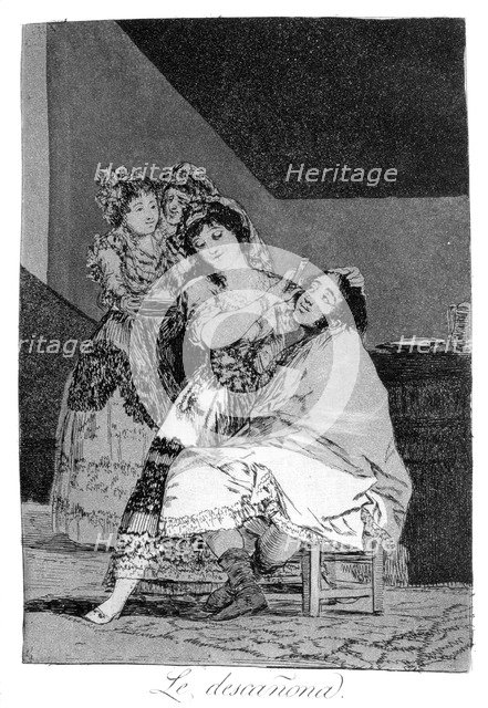 'She fleeces him', 1799. Artist: Francisco Goya