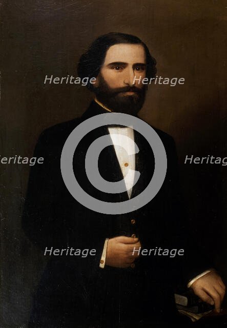 Portrait of the Composer Giuseppe Verdi (1813-1901), First half of the 19th century. Creator: Torriani, F.  .