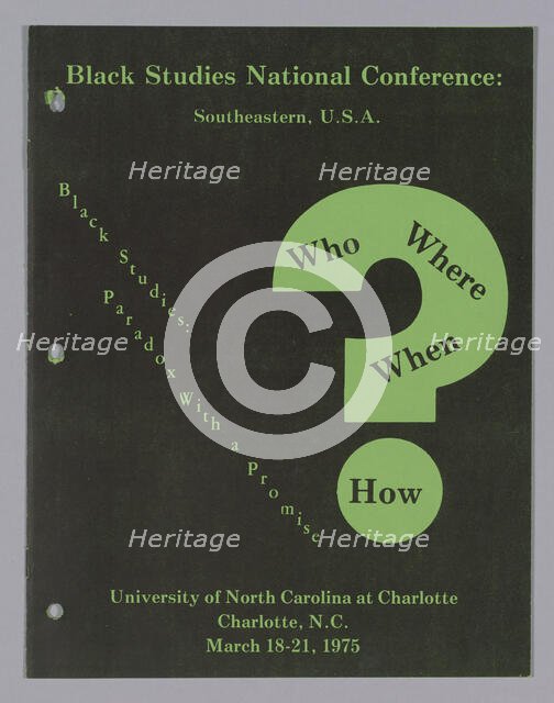 Black Studies: Paradox with a Promise, 1975. Creator: Unknown.