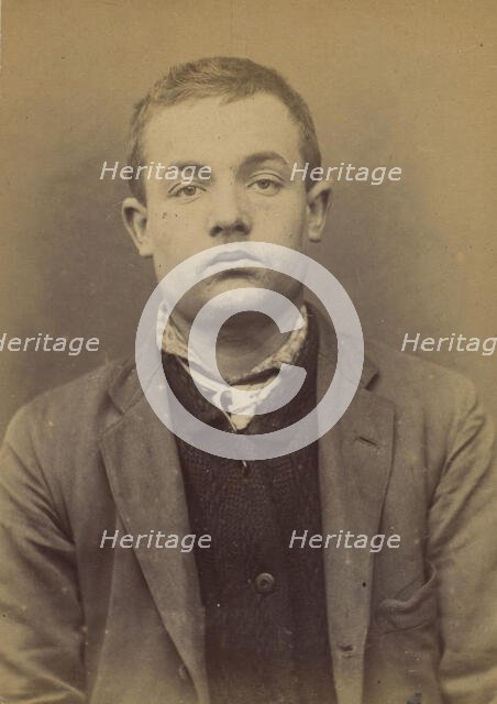 Large. Etienne, Louis. 20 ans, né le 1/1/74 à Lyon (Rhône). Tapissier. Anarchiste. 9/1/94. , 1894. Creator: Alphonse Bertillon.