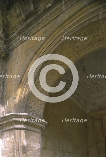 Detail of the porch at Kirby Hall, Northamptonshire, 1998. Artist: N Corrie