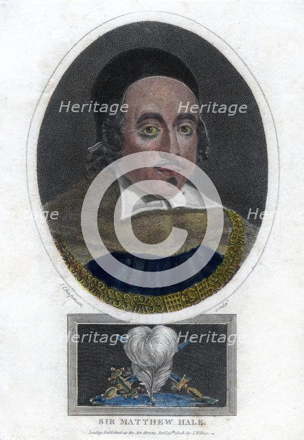 Sir Matthew Hale, 17th century Lord Chief Justice of England, (1808).Artist: J Chapman