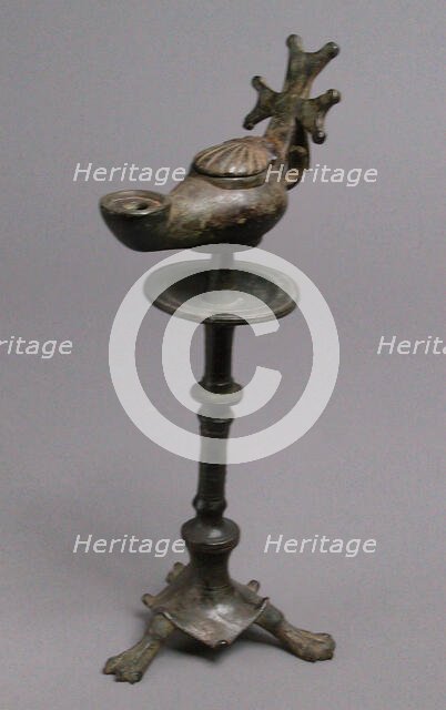 Standing Lamp with a Cross on a Pricket Stand, Byzantine, 4th-5th century. Creator: Unknown.