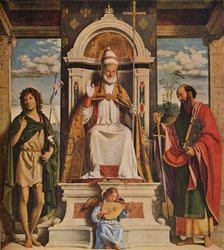 Saint Peter enthroned with Saints, John the Baptist and Saint Paul', c1516. Creator: Giovanni Battista Cima da Conegliano.