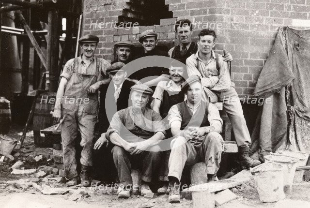 Builders, Rowntree factory, York, Yorkshire, 1937. Artist: Unknown