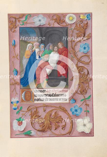 Hours of Queen Isabella the Catholic, Queen of Spain: Fol. 77r, Entombment, c. 1500. Creator: Master of the First Prayerbook of Maximillian (Flemish, c. 1444-1519); Associates, and.