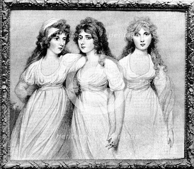 Daughters of the first Lord North Wick, painted by Andrew Plimer, 1890. Creator: Unknown.