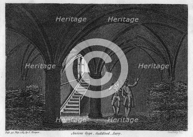 Ancient crypt, Guildford, Surrey, 1785.  Artist: Godfrey