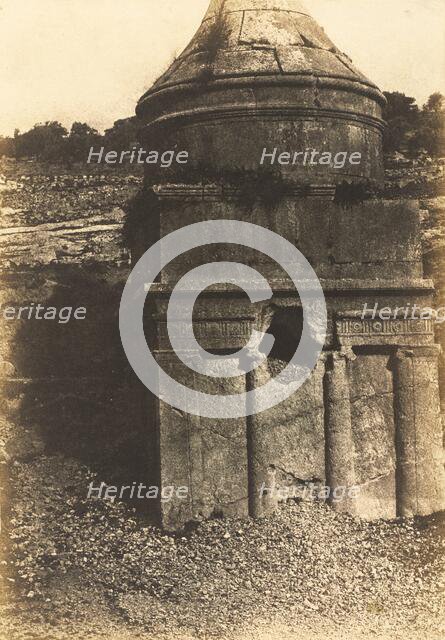 Absalom's Tomb, Valley of Kidron, Jerusalem, 1854. Creator: Auguste Salzmann.