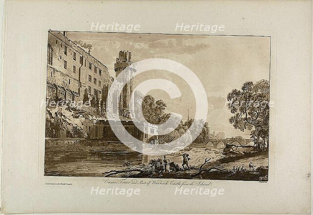Caesar’s Tower and Part of Warwick Castle from the Island, plate three from Views of Warwick..., Jan Creator: Paul Sandby.