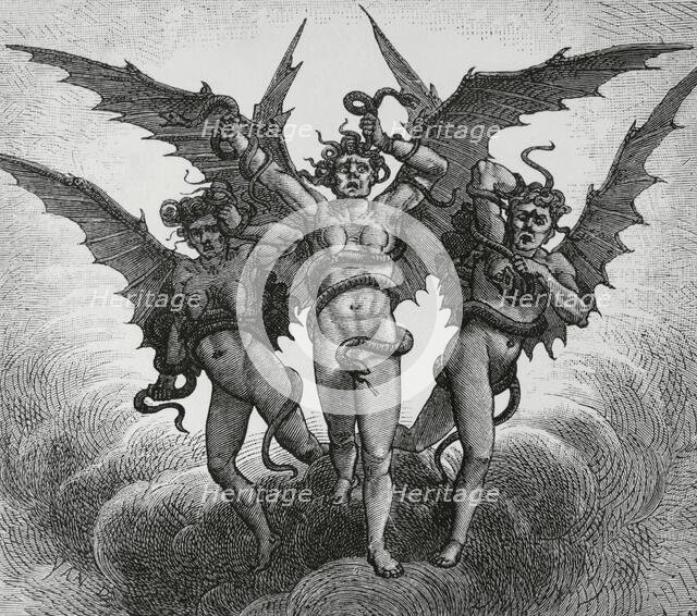 The Divine Comedy (1307-1321): Inferno (Hell), 1888.  Creators: Jean Edouard Dargent, Navellier & L Marie.