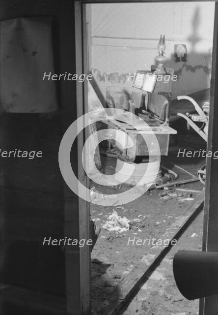 Possibly: Interior of a farmhouse near Ridgeley, Tennessee, after the 1937 flood waters..., 1937. Creator: Walker Evans.