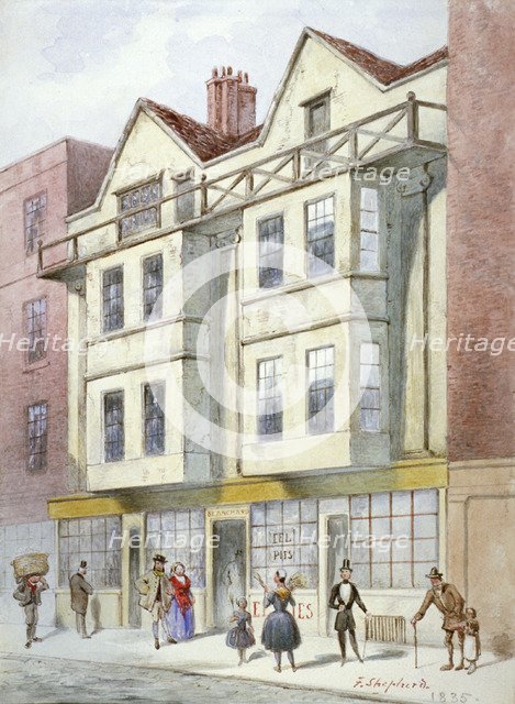 Blanchard's premises, Fleet Street, City of London, 1835. Artist: Frederick Napoleon Shepherd